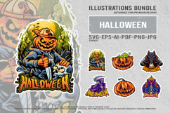 Halloween Night Creatures Pumpkin Monsters Creepy Werewolf Product Image 1