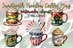 Watercolor Juneteenth Mug Clipart PNG Bundle Product Image 1
