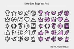 Reward and Badge Line Icon Set Product Image 1