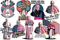 American Pope Leo PNG Bundle - 9 Patriotic Clipart Designs Product Image 1