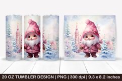 Pink Christmas Tumbler, Pink Gnomes,Christmas gnomes tumbler Product Image 1