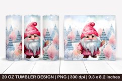 Pink Christmas Tumbler, Pink Gnomes,Christmas gnomes tumbler Product Image 1