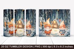 Watercolor Christmas Gnome,Gnome Tumbler Wrap,Christmas Tumb Product Image 1