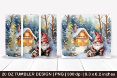 Christmas gnome tumbler,Watercolor Christmas Gnome,Gnome Tum Product Image 1