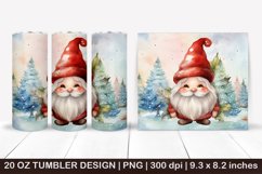 Christmas gnome tumbler,Watercolor Christmas Gnome,Gnome Tum Product Image 1