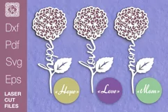 Hydrangea SVG. Love SVG Hope SVG Mom SVG flower. Product Image 1