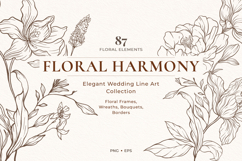 Floral Line Art Botanical Set for Wedding &amp; Branding Product Image 1