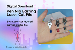 Fountain Pen Earring Laser Cut File- SVG FILE Product Image 1