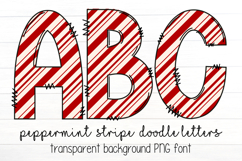 Peppermint Candy Cane Stripe Winter Doodle Letter Alphabet Product Image 1