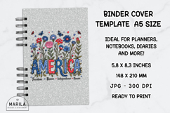 Floral America 4th of July Binder Cover PRINTABLE Product Image 1
