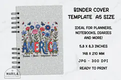 Floral America 4th of July Binder Cover PRINTABLE Product Image 1