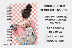 Brunette Teacher Blossom Binder Cover Product Image 1