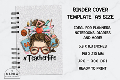 Brunette Messy Bun Teacher Life Binder Cover Product Image 1