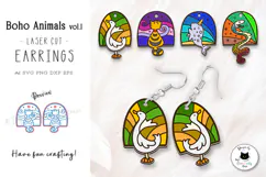 Animal Boho Laser Cut Earrings SVG | Laser Cut Jewelry Product Image 1