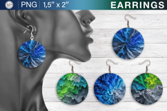 Blue Waves earrings sublimation designs, 4 PNG Product Image 1