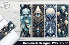 Alien Printable Bookmark 4 PNG Product Image 1
