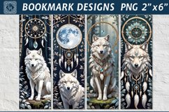 Wolf Printable Bookmark 4 PNG Product Image 1