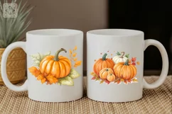 Watercolor Autumn Pumpkin PNG sublimation Product Image 4