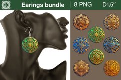 "Arabeska" earrings sublimation designs, 8 PNG Product Image 1