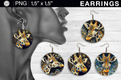 Cute Giraffe earrings sublimation designs, 4 PNG Product Image 1