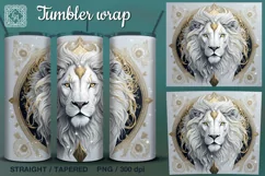 White Lion 4 Tumbler Sublimation, 20 oz Tumbler Wrap Product Image 3