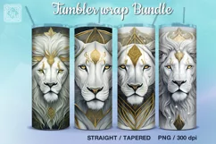 White Lion 4 Tumbler Sublimation, 20 oz Tumbler Wrap Product Image 1