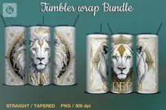 White Lion 2 Tumbler Sublimation, 20 oz Tumbler Wrap Product Image 1