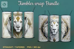 White Lion 4 Tumbler Sublimation, 20 oz Tumbler Wrap Product Image 2