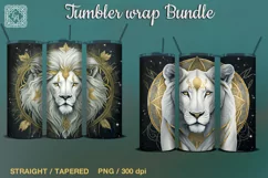 White Lion 4 Tumbler Sublimation, 20 oz Tumbler Wrap Product Image 5