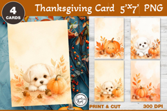 Thanksgiving Card. Printable cards. Cute Pumpkin Product Image 1
