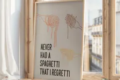 Spaghetti Wall Art - Retro Kitchen Poster - Food Lover Art Product Image 1