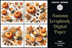 Autumn digital papers. Junk Journal page. Scrapbook Product Image 1