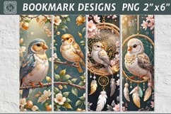 Birds &amp; Dream Catcher Printable Bookmark 4 PNG Product Image 1