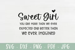 Sweet Girl Quote | Nursery Decor SVG | Baby SVG Product Image 2