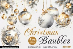 Christmas Decor Watercolor PNG sublimation Product Image 1