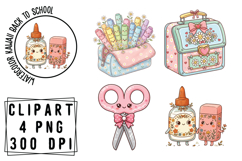 Watercolor Cute Back to School Png Clipart Product Image 1