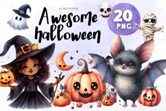 Awesome halloween watercolor Bundle | PNG cliparts Product Image 1