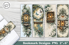 Butterfly &amp; Lantern Printable Bookmark 4 PNG Product Image 1