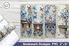 Butterfly &amp; Lantern Printable Bookmark 4 PNG Product Image 1