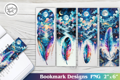 Summer Feather Printable Bookmark 4 PNG Product Image 1