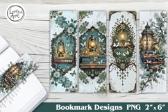 Butterfly &amp; Lantern Printable Bookmark 4 PNG Product Image 1