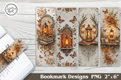 Butterfly &amp; Lantern Printable Bookmark 4 PNG Product Image 1