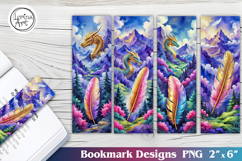 Summer Feather Printable Bookmark 4 PNG Product Image 1
