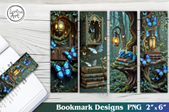 Butterfly &amp; Lantern Printable Bookmark 4 PNG Product Image 1