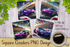 Purple Racing Car Coaster Designs Product Image 1