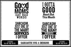 Funny Sarcastic Quotes Svg 4 Designs, Sarcasm Svg Product Image 1