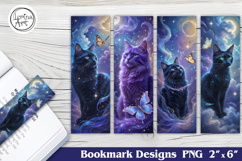 Cat &amp; Butterfly Printable Bookmark 4 PNG Product Image 1