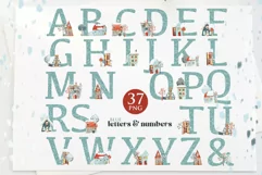 Winter alphabet with animals and houses Product Image 5