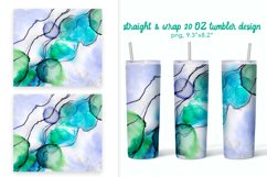 Green blue Tumbler designs, abstract 20 oz sea tumbler PNG Product Image 1