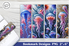Jellyfish Printable Bookmark 4 PNG Product Image 1
